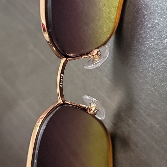 VOGUE Eyewear Cat Eye Yellow Gradient Violet Lenses Rose Gold Frame Sunglasses - Picture 14 of 16